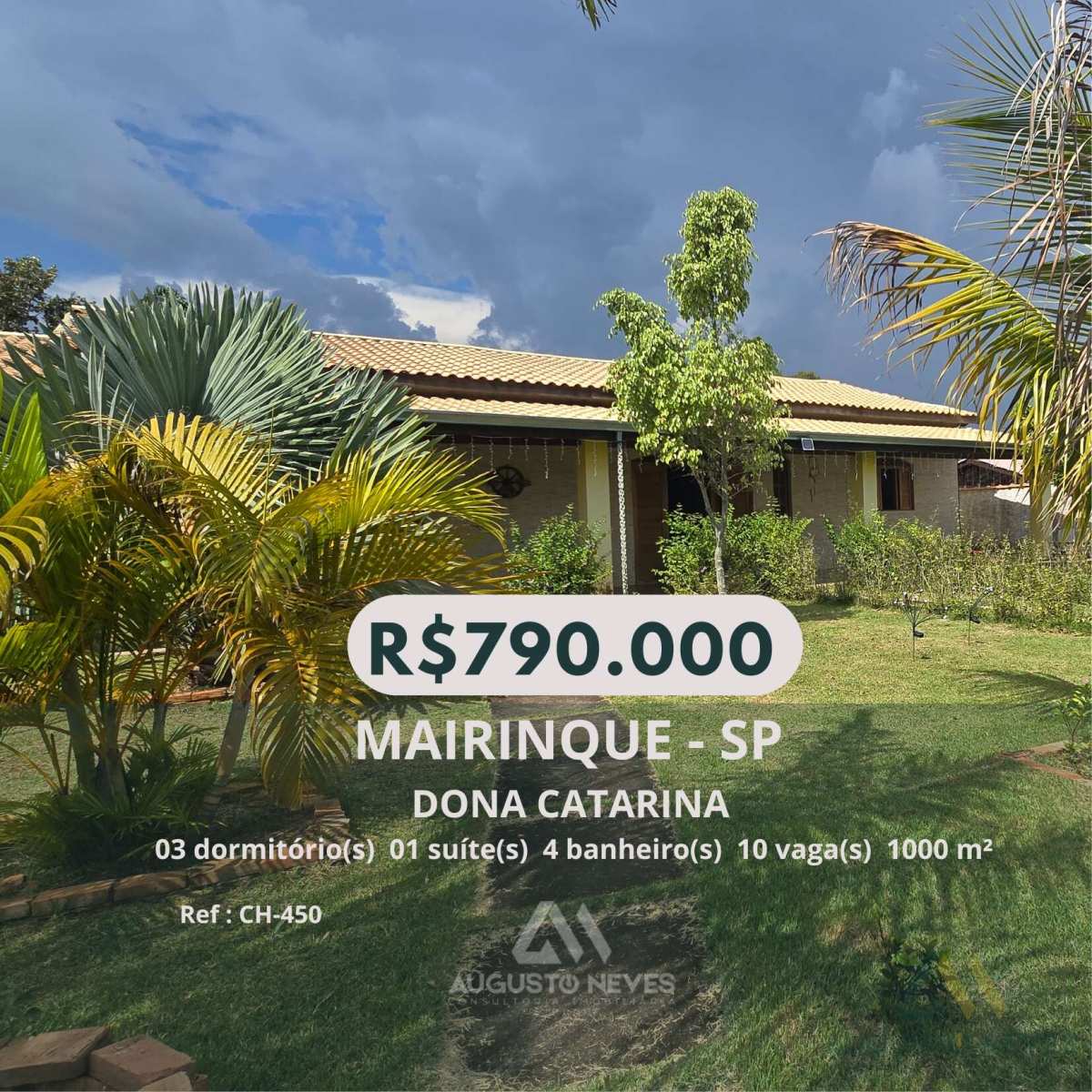 Casa Estilo chácara à venda em Condomínio no bairro dona Catarina, semi mobiliado - Augusto Neves representações