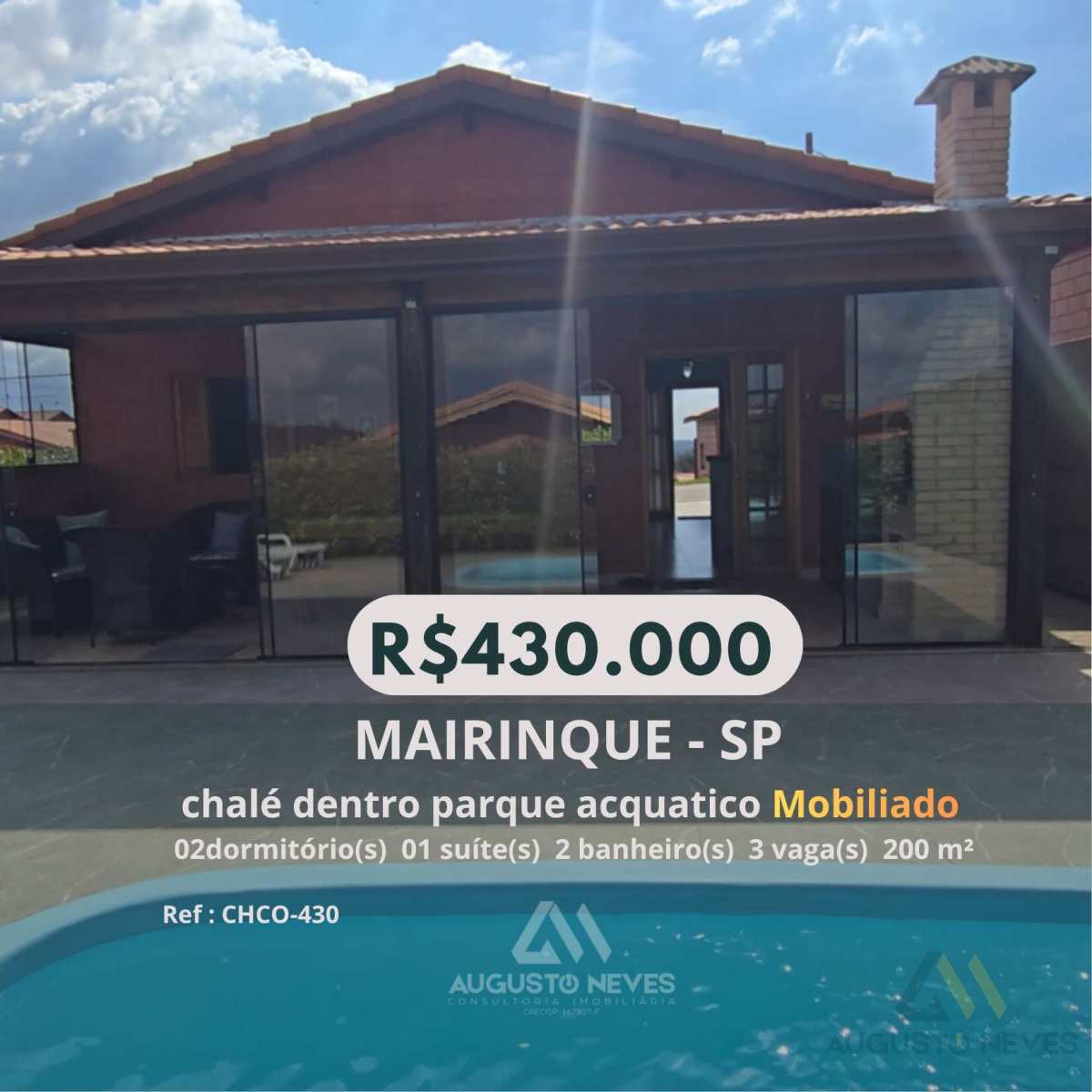 Chalé à venda com 2 quartos, 200m² - ,